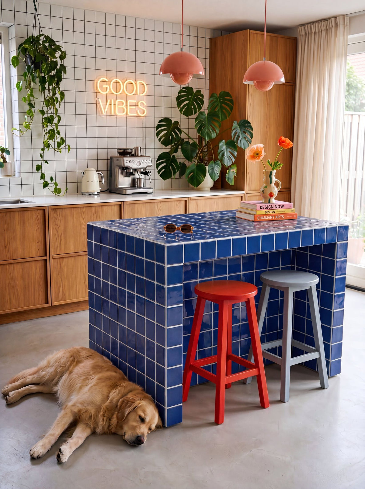 Retro Kitchen Island | Grid Design
