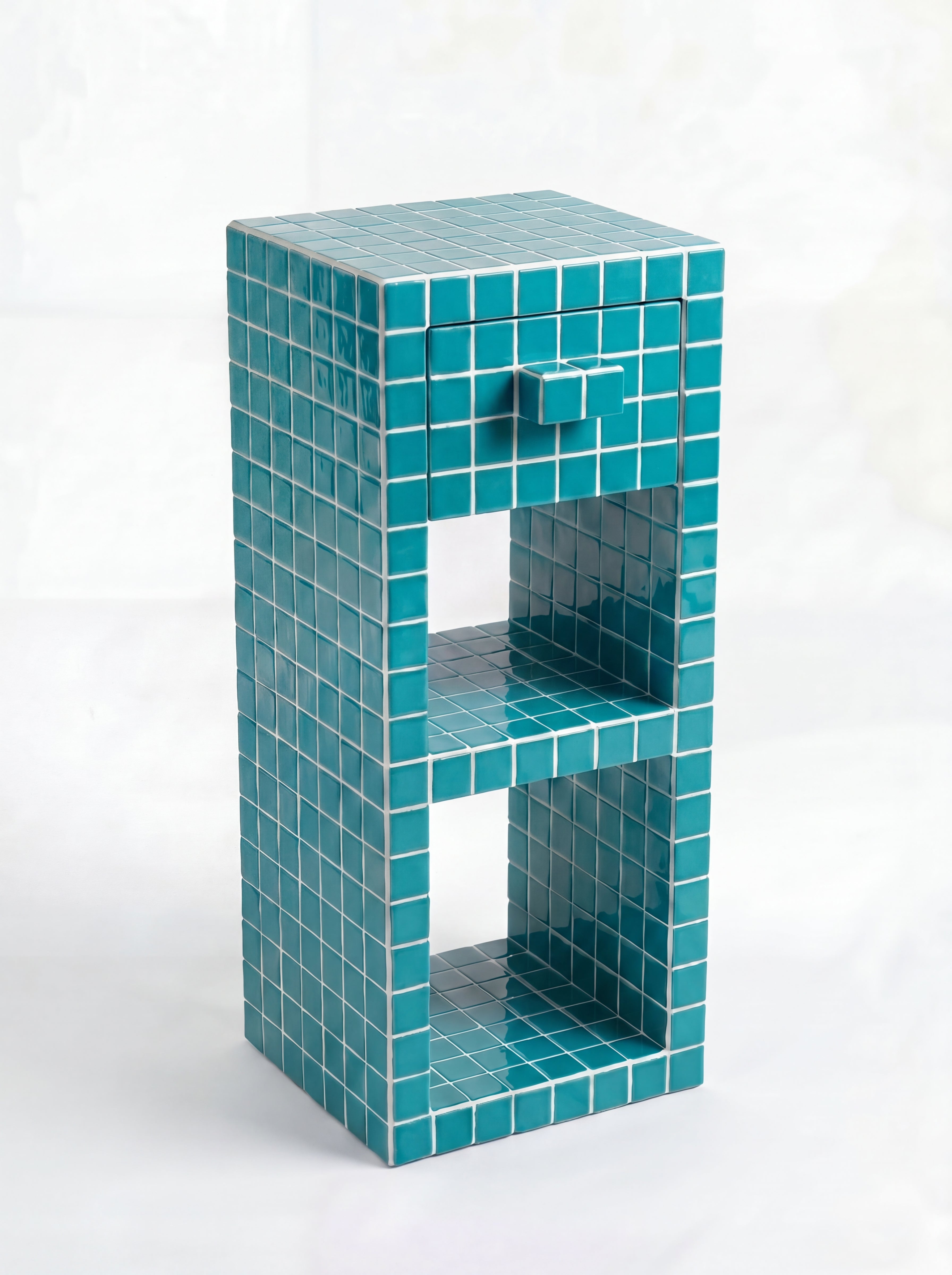Tiled Bookshelf with Drawer, Buky