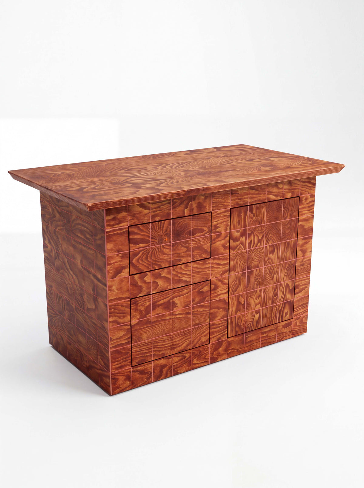 Tetra Modern Kitchen Island Table with Drawers | Grid Design