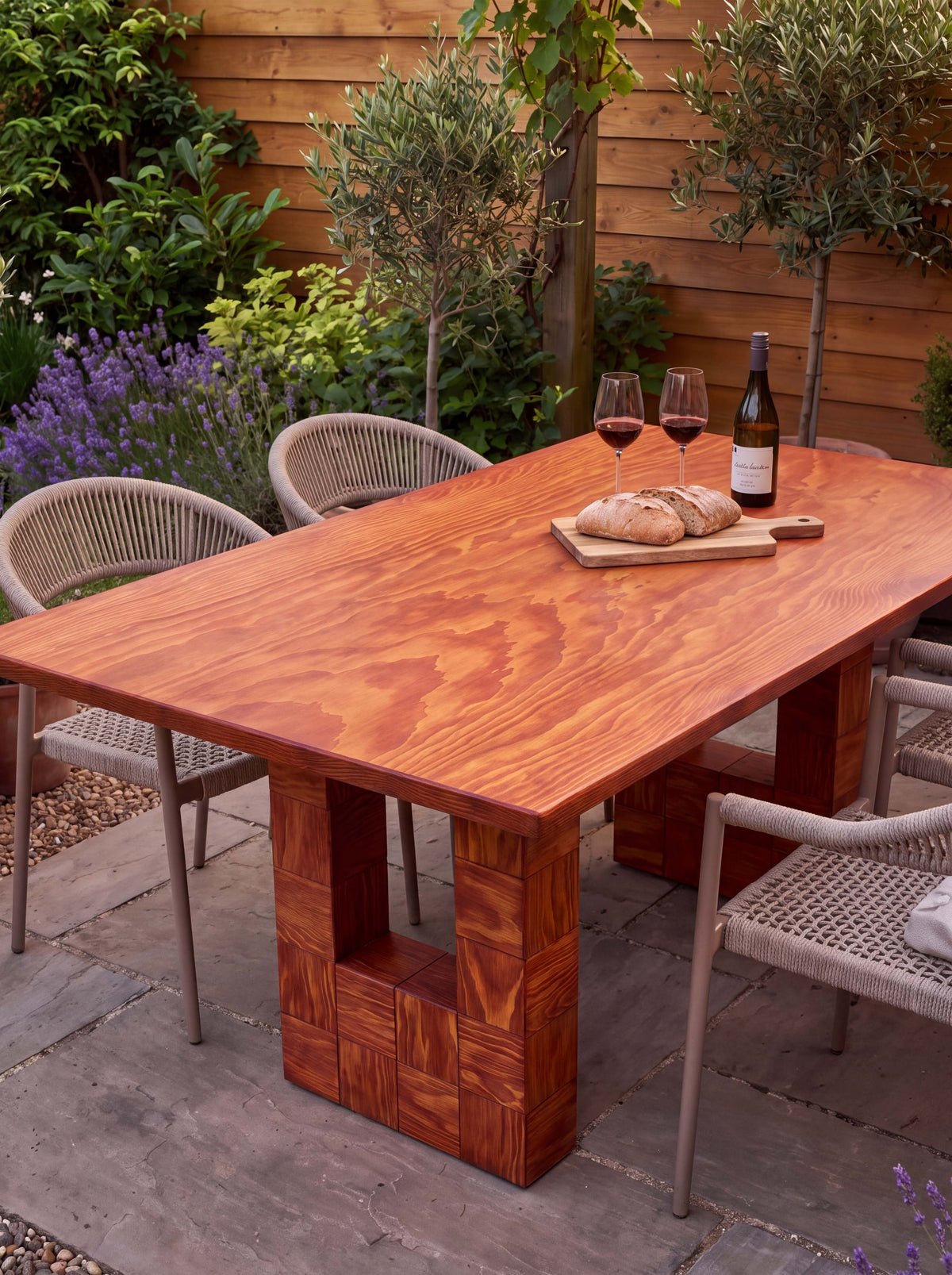 Tetra Modern Rectangular Dining Table | Grid Design