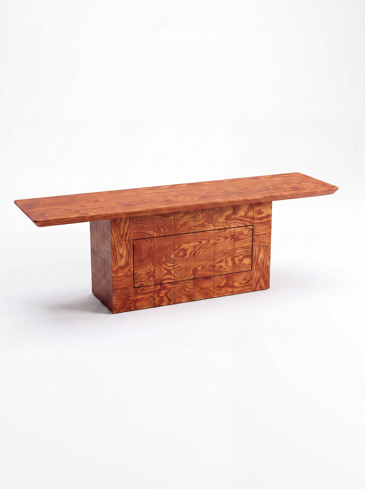 Tetra Modern Wood TV Stand with Drawer | Grid Design