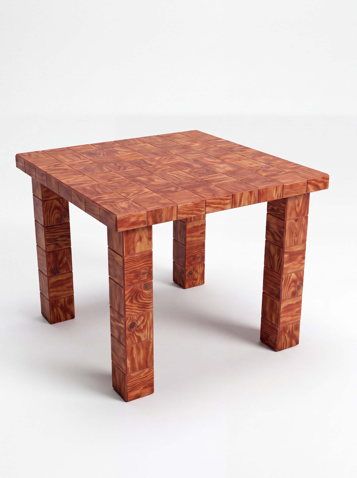 Tetra Checkered Wood Dining Table | Grid Design