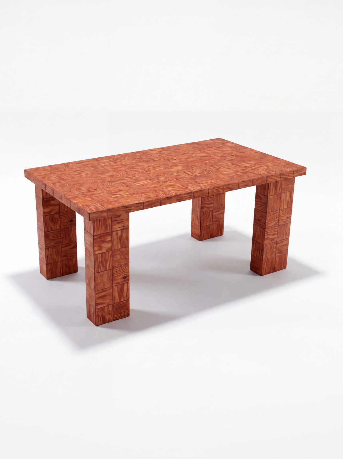 Tetra Modern Tiled Wood Dining Table | Grid Design