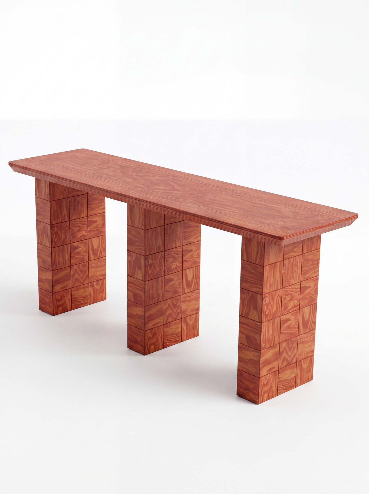 Tetra Handcrafted Wood Cafe Table | Grid Design