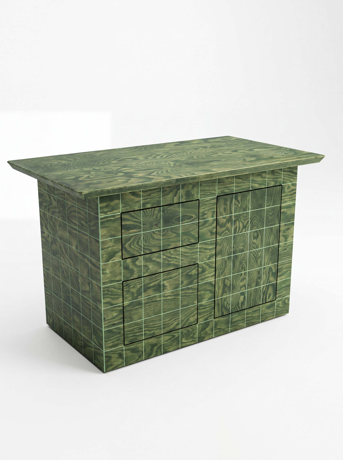 Tetra Modern Kitchen Island Table with Drawers | Grid Design