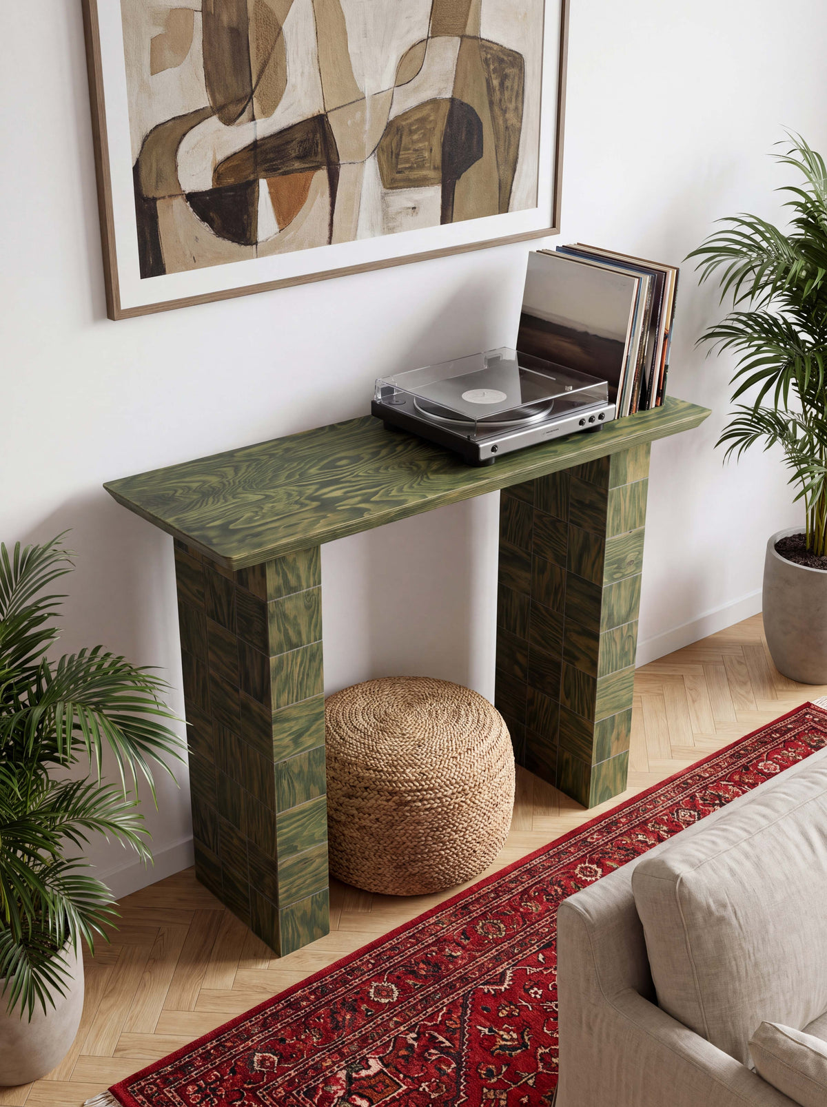 Tetra Handcrafted Bar Table | Grid Design