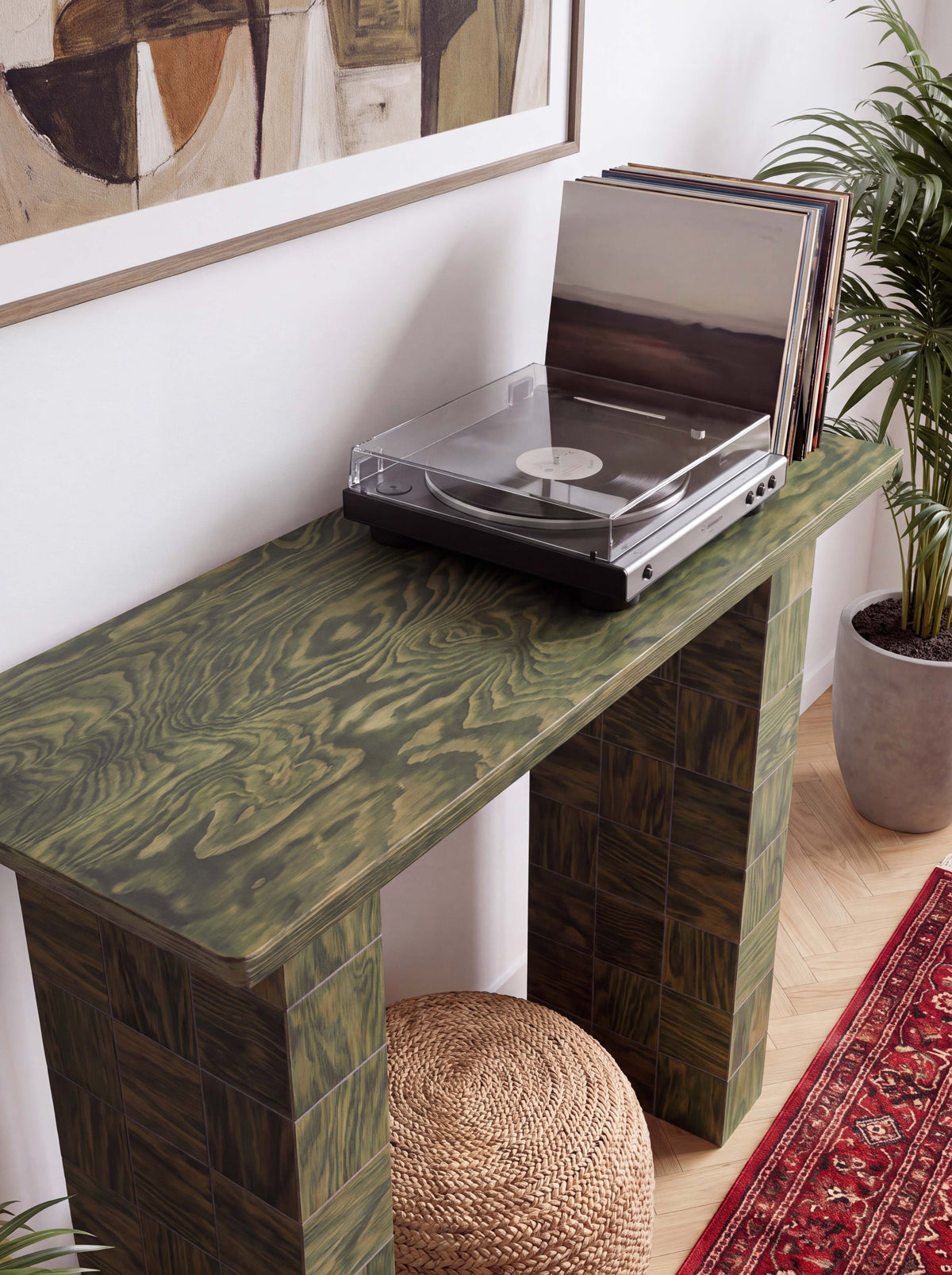 Tetra Handcrafted Bar Table | Grid Design