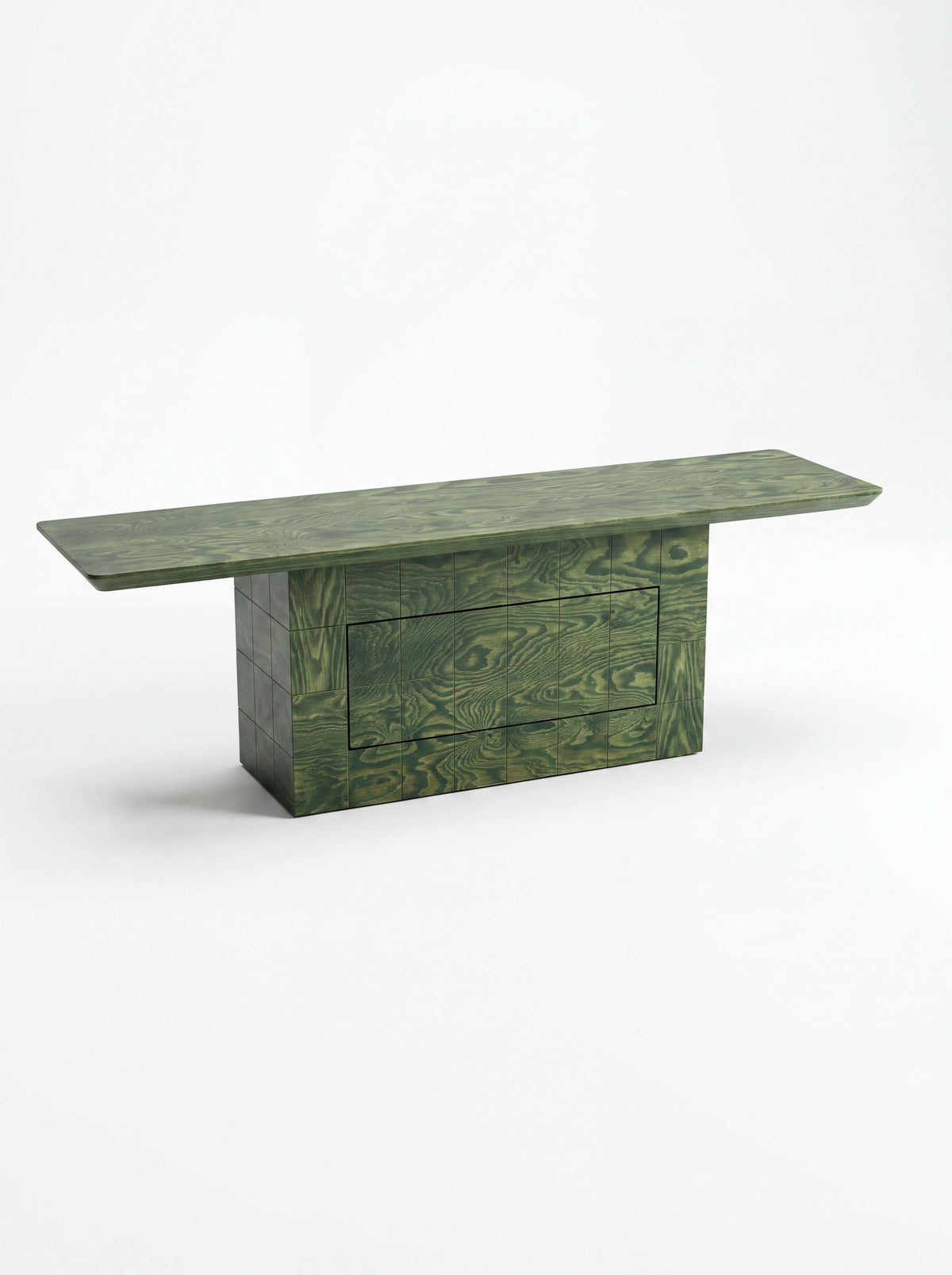 Tetra Modern Wood TV Stand with Drawer | Grid Design