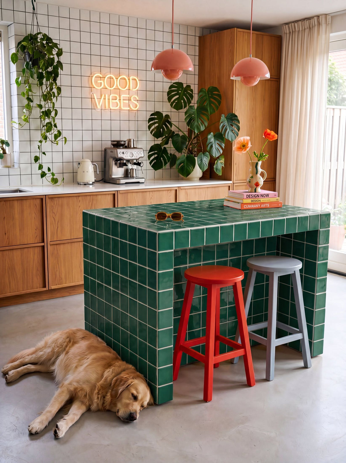 Retro Kitchen Island | Grid Design