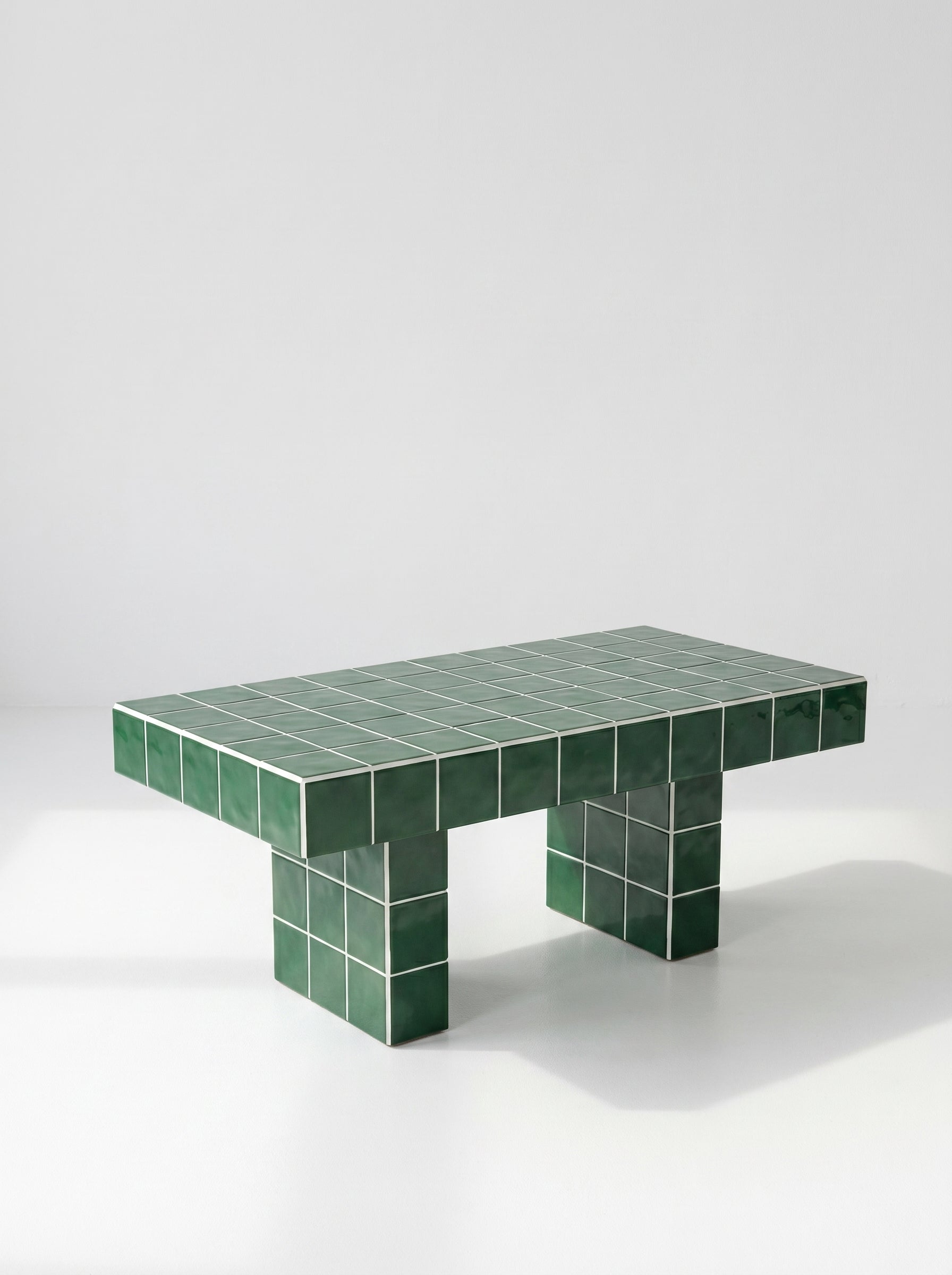 Tiled Coffee Table with 2 Legs, Retro